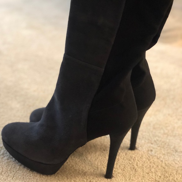 Stuart Weitzman Skyline Suede Heeled boot - Grey - Picture 1 of 6